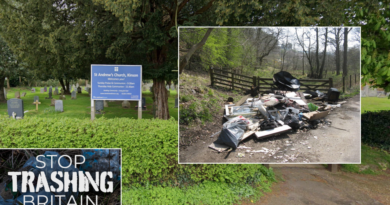 Church targeted by ‘disgusting’ fly-tippers who dump 50 bin bags just minutes away from recycling centre