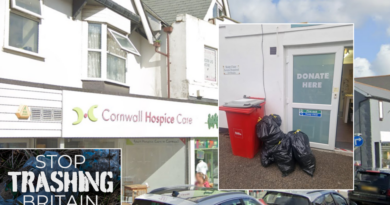 Charity shop forced to pay after serial fly-tippers dump black bags filled with stinking food waste outside store: ‘It’s not fair!’