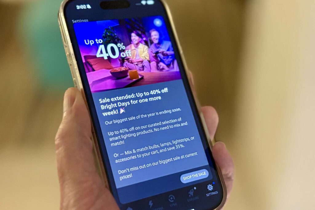 I wanted to dim my Philips Hue lights. All I got was a pop-up ad