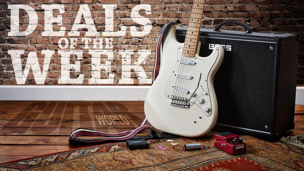 Guitar World deals of the week: save $1,200 on a Boss synth guitar, get $800 off a 7-string Music Man, plus a cheeky saving for World String Change Day