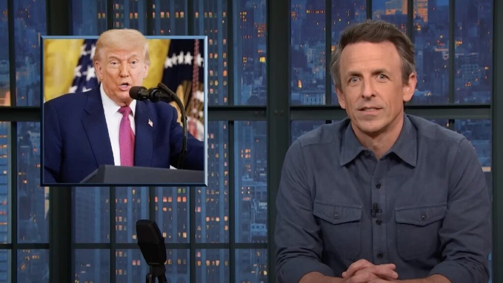 Seth Meyers Comes Up Speechless After Latest Odd Trumpism About Electric Boats and Sharks | Video Seth Meyers Comes Up Speechless After Latest Odd Trumpism About Electric Boats and Sharks | Video