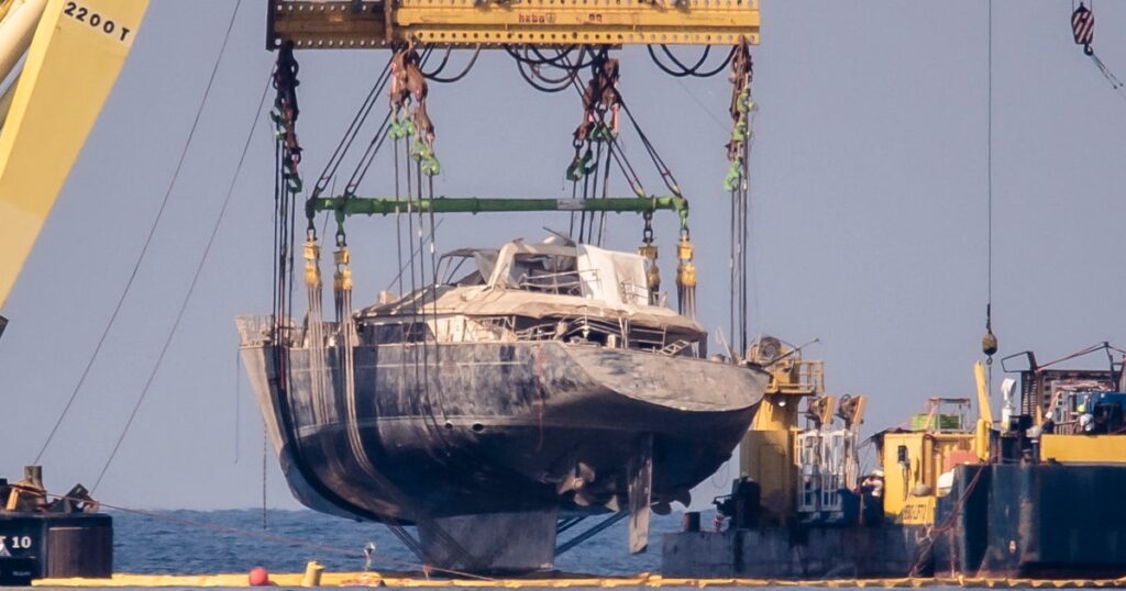 Tech Billionaire’s Sunken Superyacht Raised From Waters Off Sicily