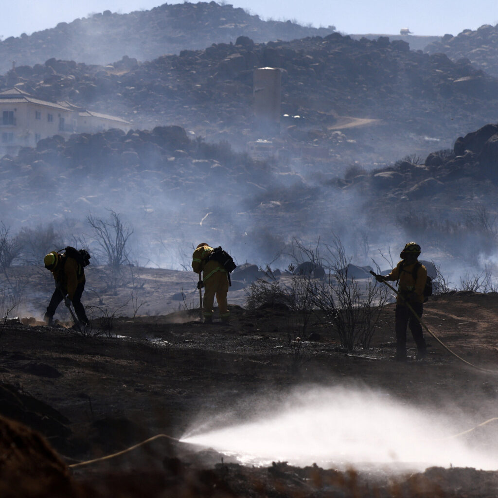 Firefighters Battle Three Blazes East of Los Angeles