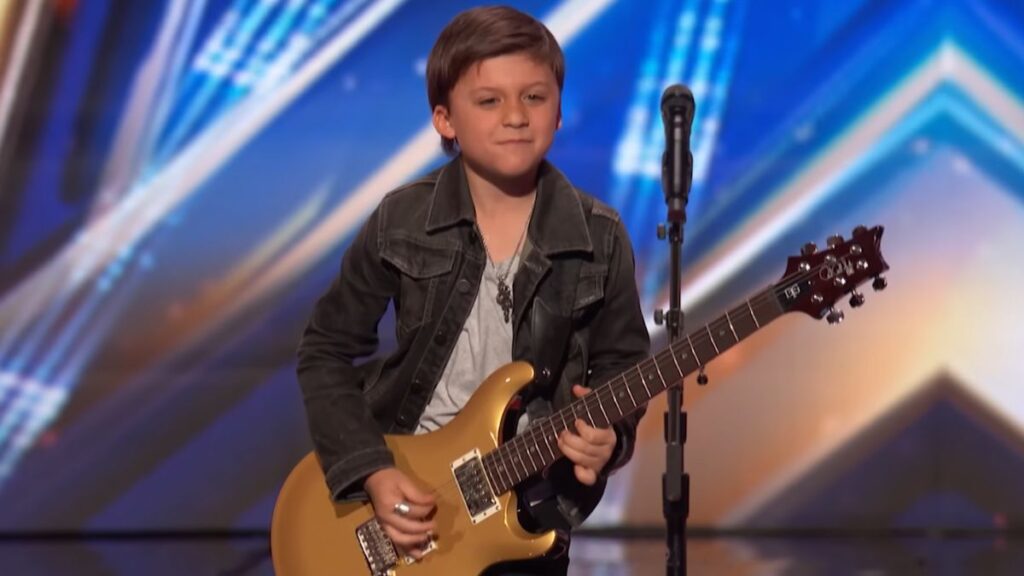 “My gosh, that’s a big guitar”: 10-year-old guitarist nails Are You Gonna Go May Way during America’s Got Talent – on a PRS that’s almost as tall as he is “My gosh, that’s a big guitar”: 10-year-old guitarist nails Are You Gonna Go May Way during America’s Got Talent – on a PRS that’s almost as tall as he is
