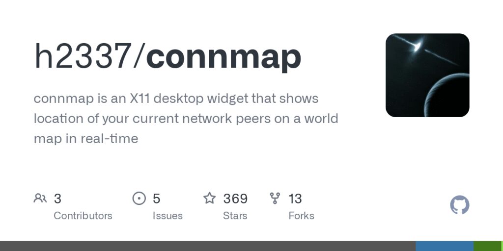 Show HN: X11 desktop widget that shows location of your network peers on a map