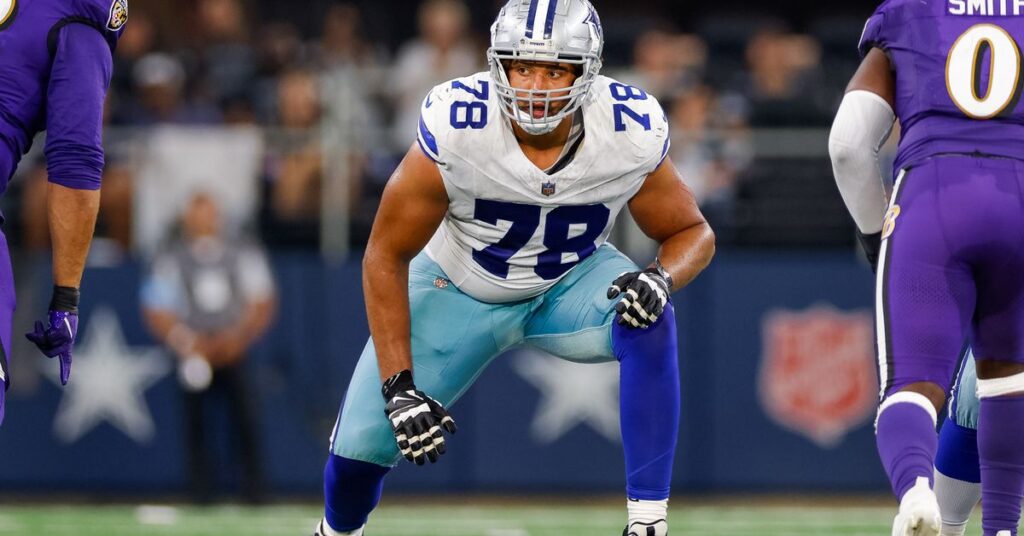 Report: Cowboys offensive tackle Terence Steele dealing with high ankle sprain, not considered major