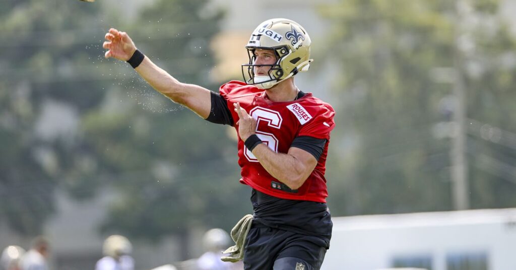 Saints QB Tyler Shough is up for the challenge to make adjustments early on in training camp