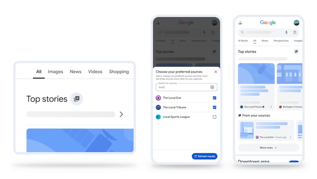 Google lets you pick preferred sources when you search Google lets you pick preferred sources when you search