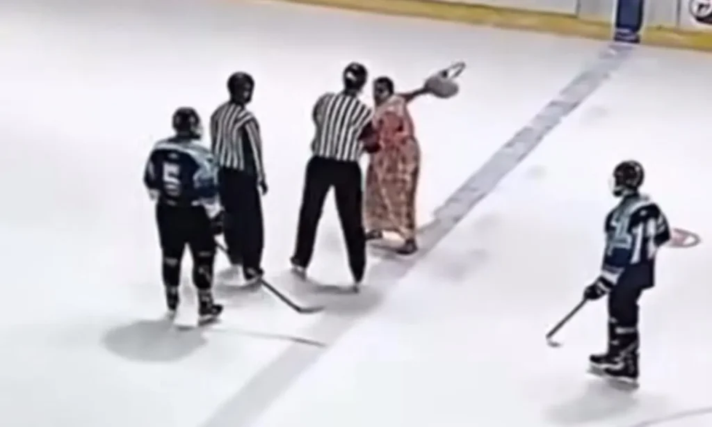 Hockey Mom Enters Ice Rink to Protest Penalties Against Son’s Team