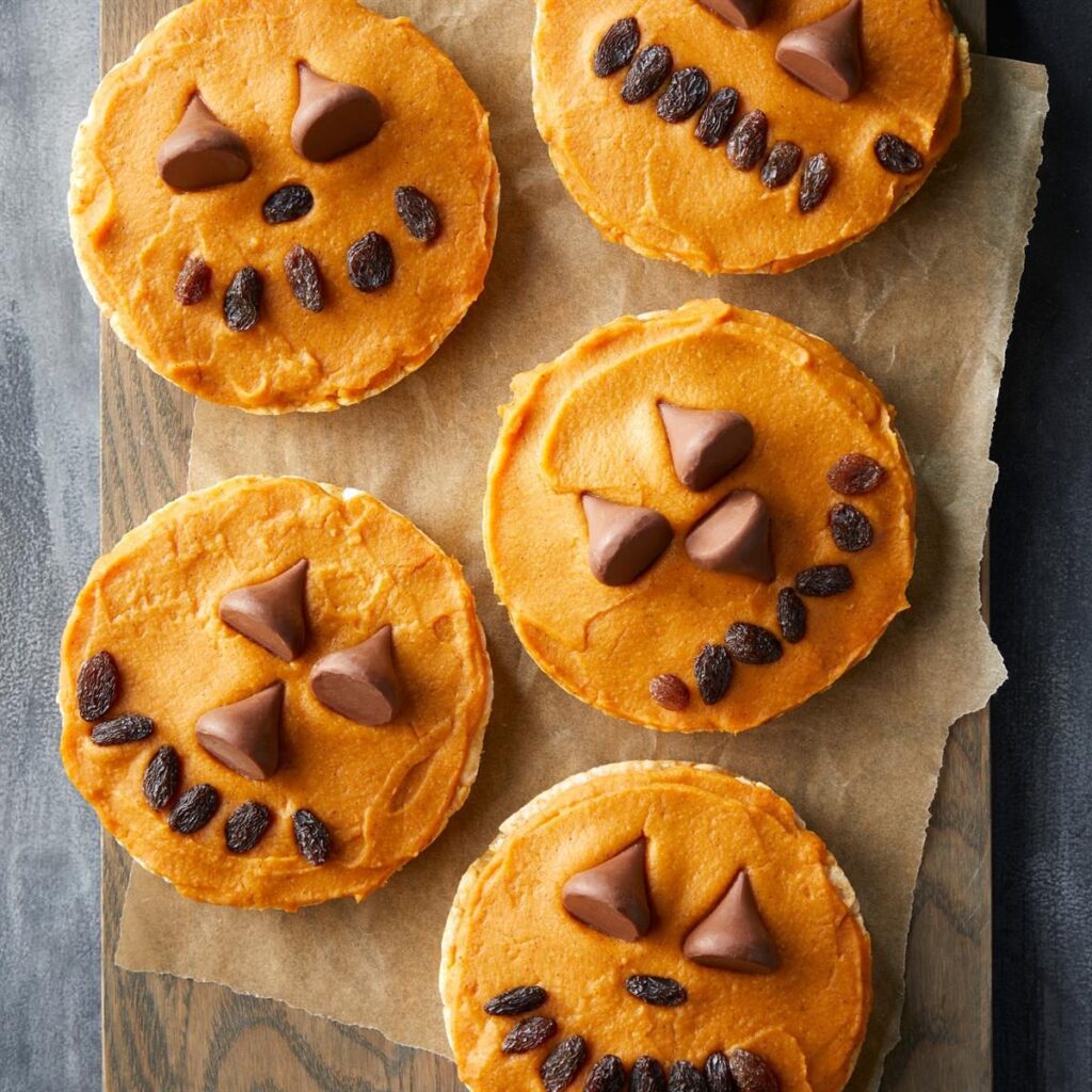 Jack-o-Lantern Rice Cake Treats