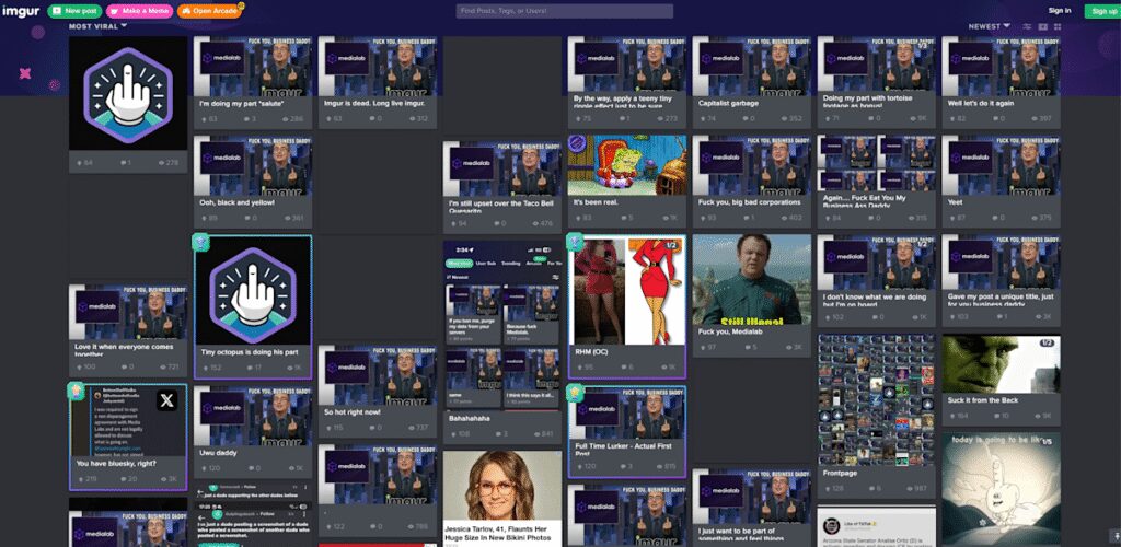 Imgur protest covers the front page in anti-MediaLab memes
