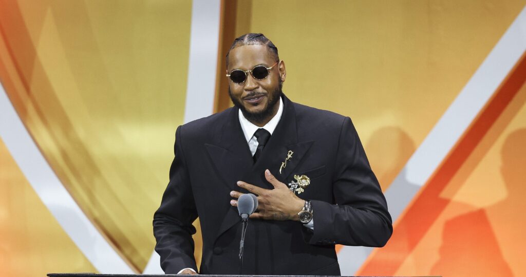 Daddy Duties! Carmelo Anthony Credits His Son & Daughter For Saving Him While Speaking At Hall Of Fame Induction (VIDEO)