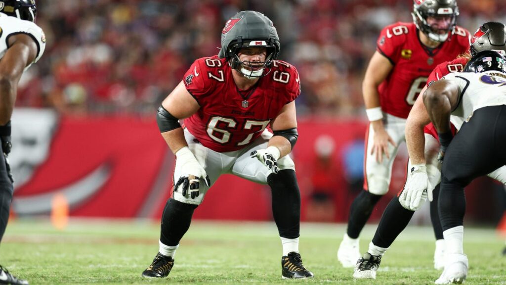 Buccaneers’ Luke Goedeke misses practice with foot injury ahead of Week 2