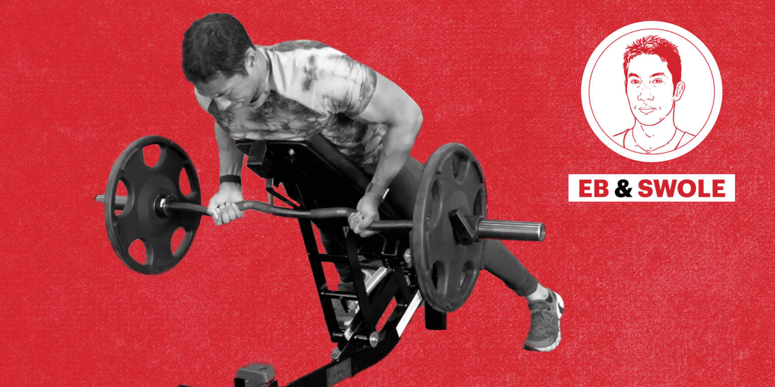 The EZ Bar Incline Row Lets You Lift Heavy in a Back-Safe Position