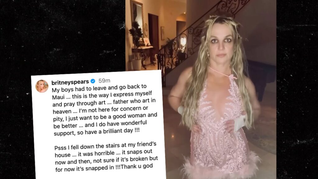 Britney Spears Says She Fell Down Stairs, Knee Snaps Out Occasionally Britney Spears Says She Fell Down Stairs, Knee Snaps Out Occasionally