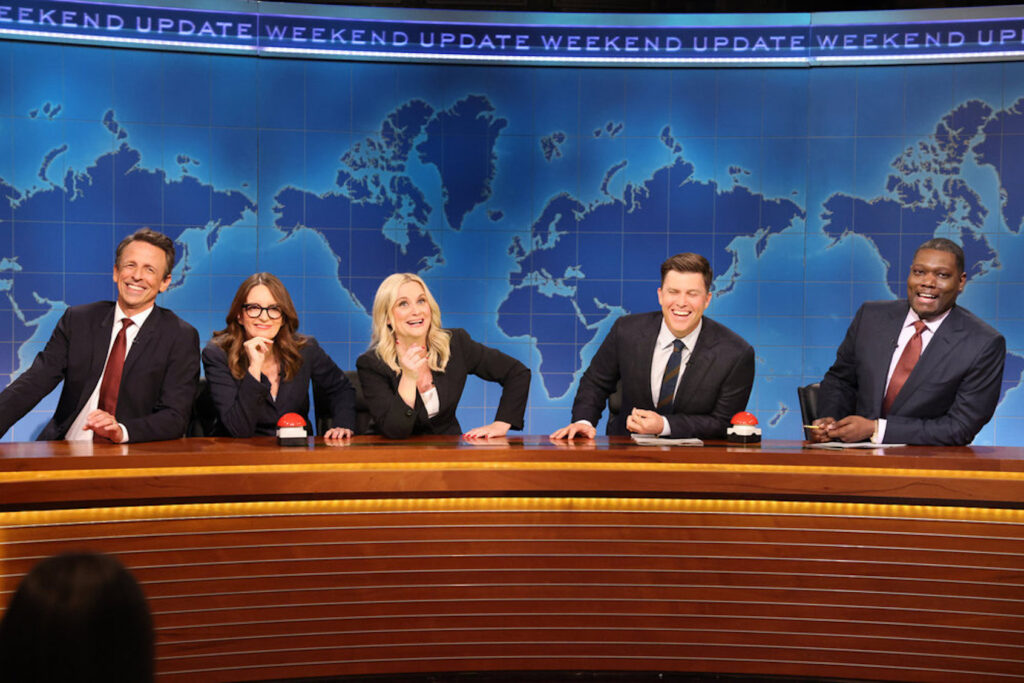 “Saturday Night Live” brings back all-stars Fey, Poehler, Meyers for “Weekend Update” joke-off