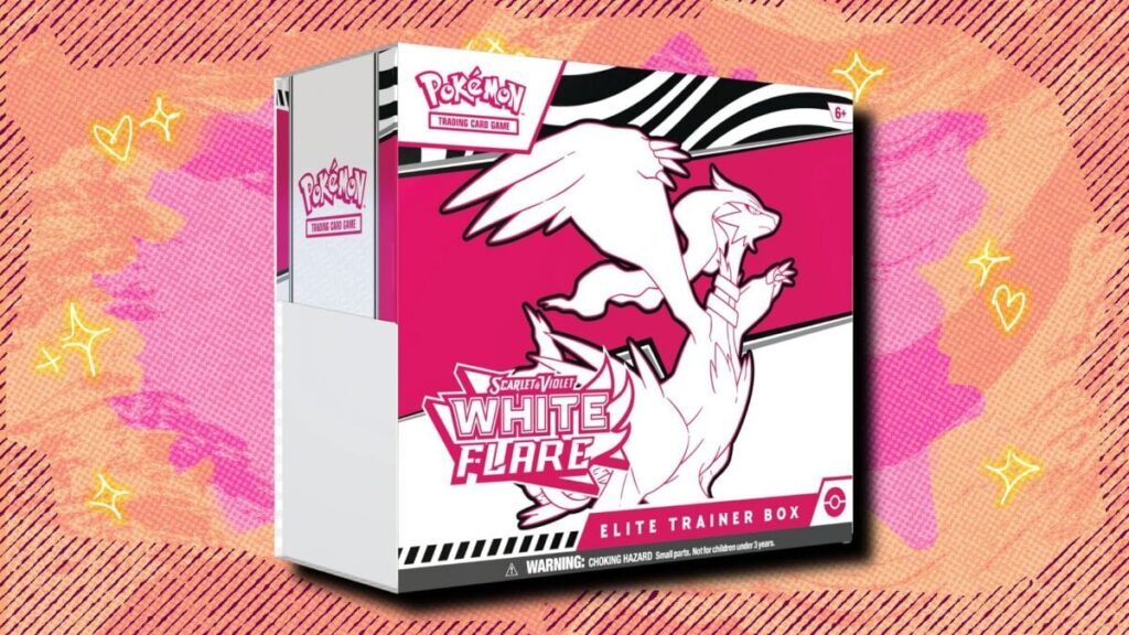 Save $9.85 on the Pokémon TCG White Flare Elite Trainer Box at TCGPlayer vs. Amazon