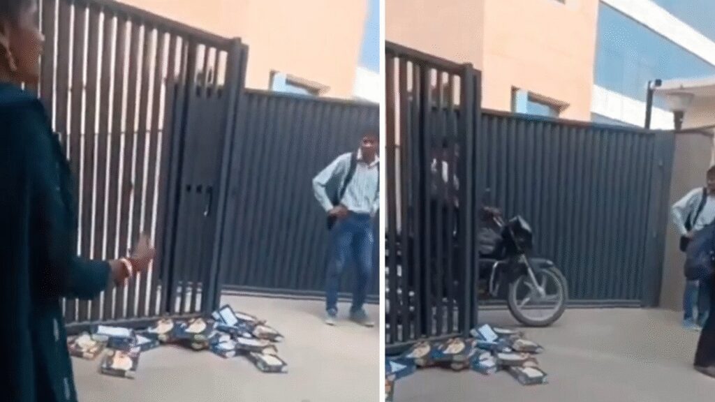 Viral video: Angry employees throw away ‘Diwali gift’ Soan Papdi at company gate; netizens say ‘it’s actually tasty’