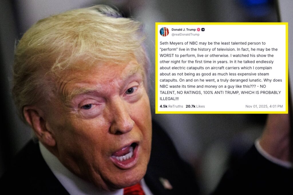 Seth Meyers Had The Perfect Comeback To Trump Calling Him A “Deranged Lunatic” In An Unhinged Rant