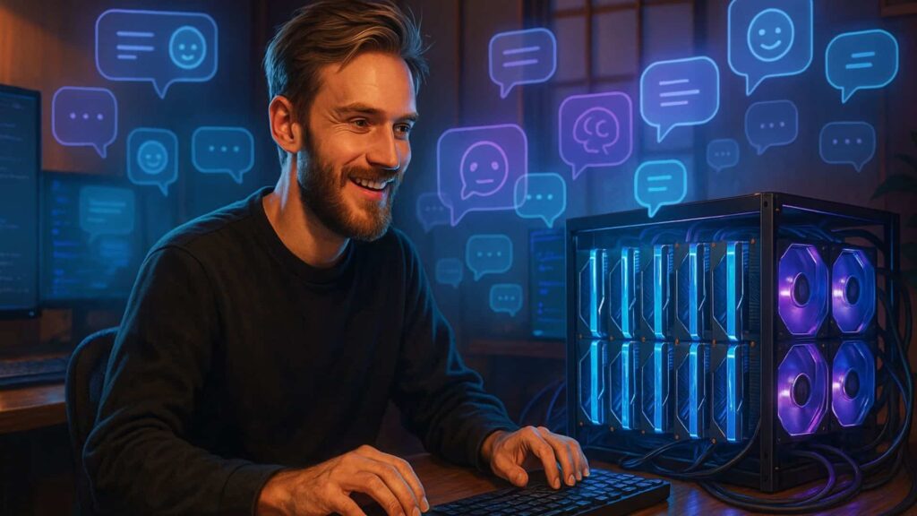 PewDiePie Builds a 10-GPU AI Lab at Home and Plans to Train His Own Model
