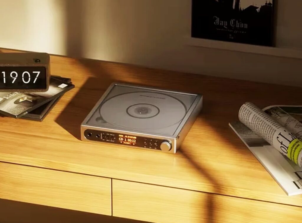 FiiO DM15 R2R houses 1,150 mW amplifier in a partially transparent CD player