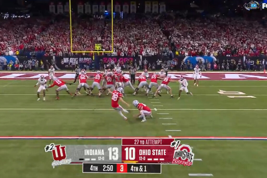 Indiana stuns Ohio State for Big Ten title after shocking missed field goal to lock up CFP’s top seed