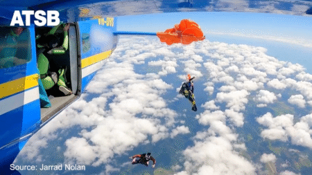 Video Captures Terrifying Moment A Skydiver’s Parachute Snags On Plane’s Tail At 15,000 Feet