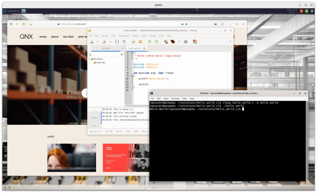 QNX Self-Hosted Developer Desktop