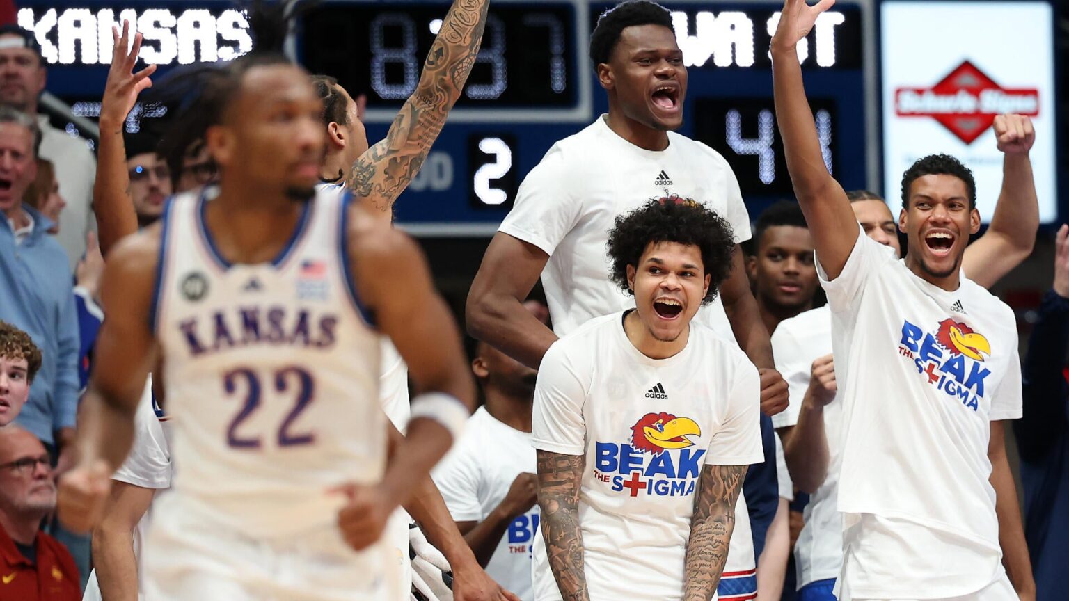 Kansas upsets No. 2 Iowa State: Jayhawks hand Cyclones first loss just days after Bill Self says ‘we suck’