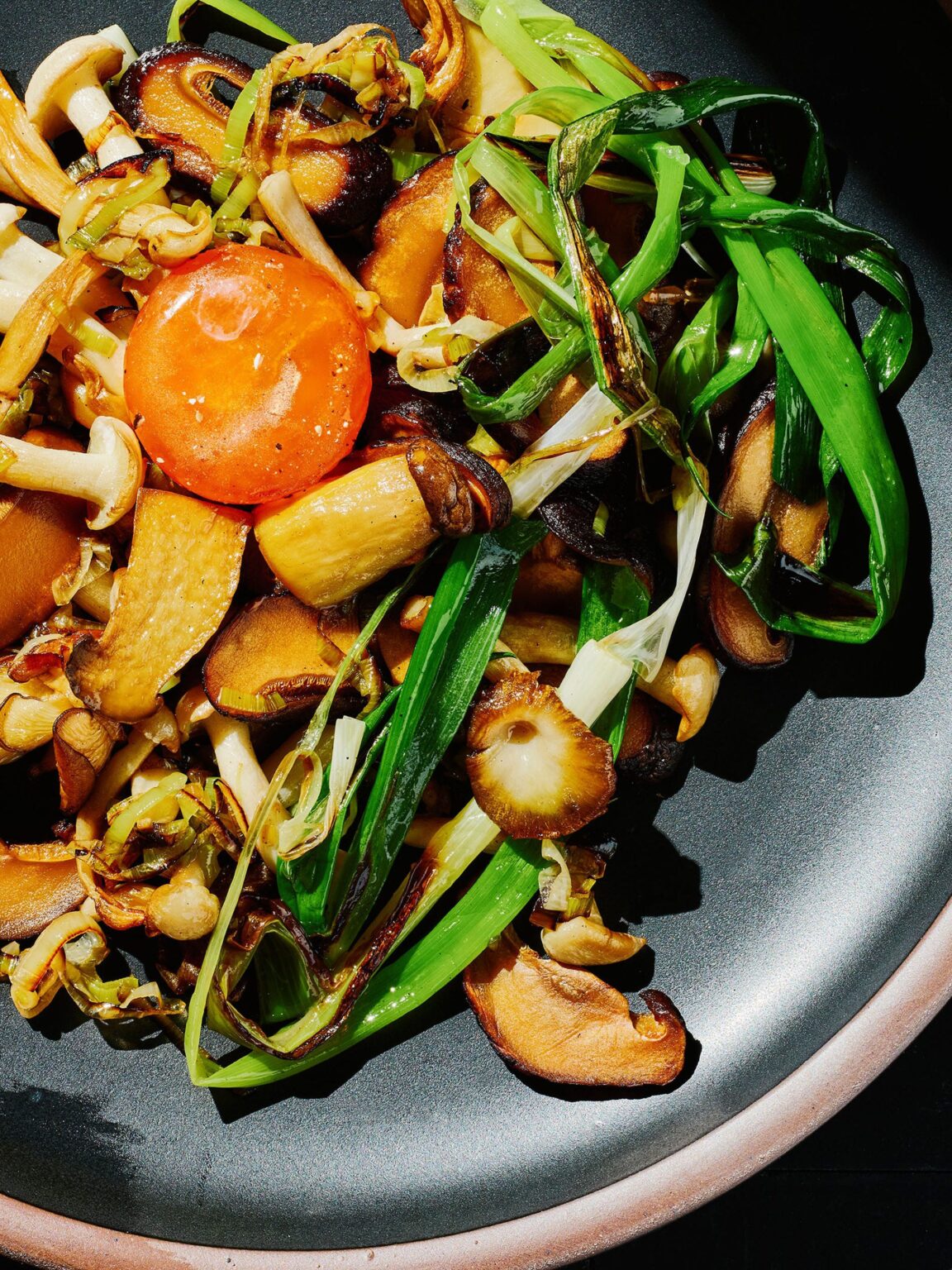 Mushrooms with Cured Egg Yolk