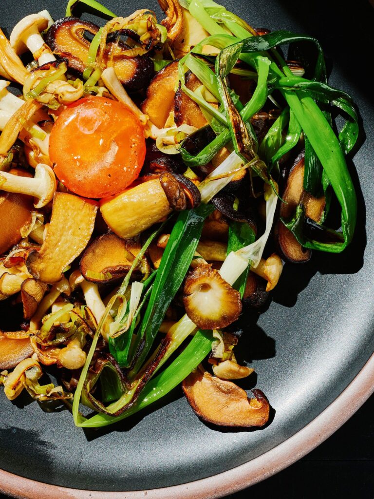 Mushrooms with Cured Egg Yolk