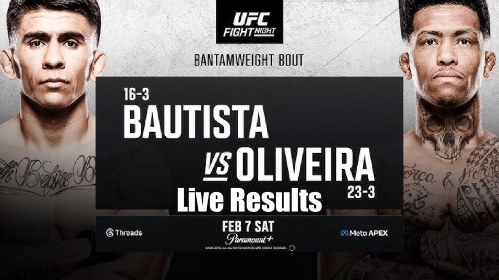UFC Vegas 113: Bautista vs. Oliveira live results