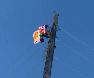 Watch: 2 rescued after hot air balloon crashes, dangles from Texas cell tower