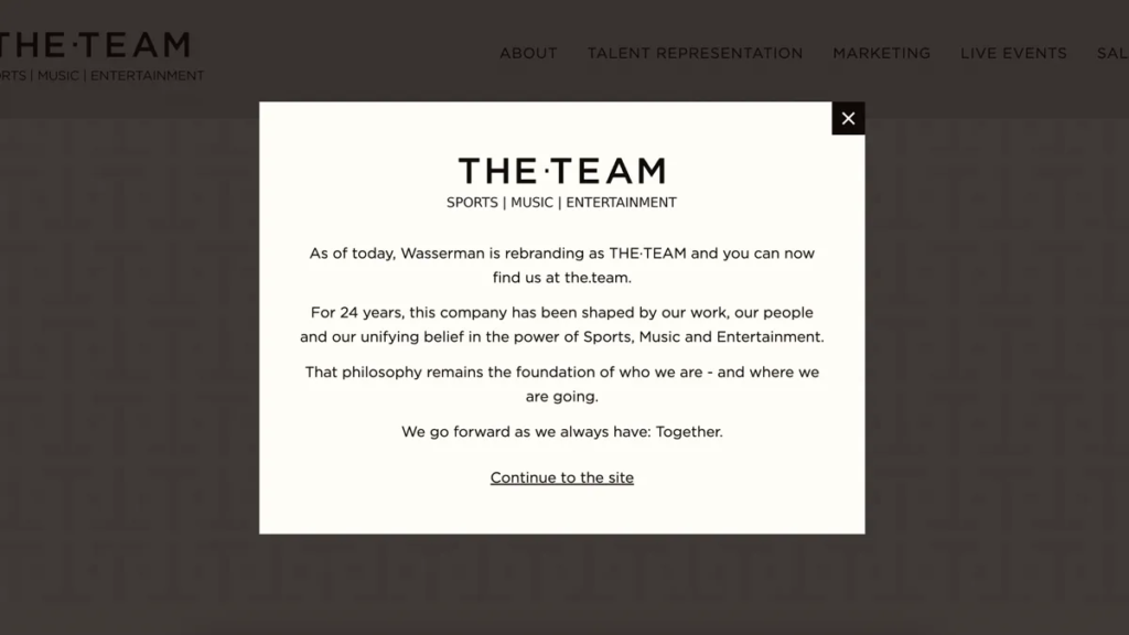 Freshly Rebranded ‘The Team’ Emerges from Wasserman Ashes
