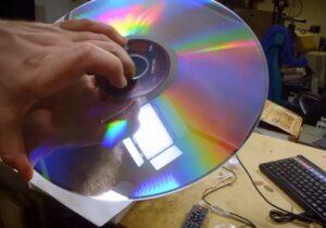 A microscope reveals the ghost of analog video hidden inside a LaserDisc