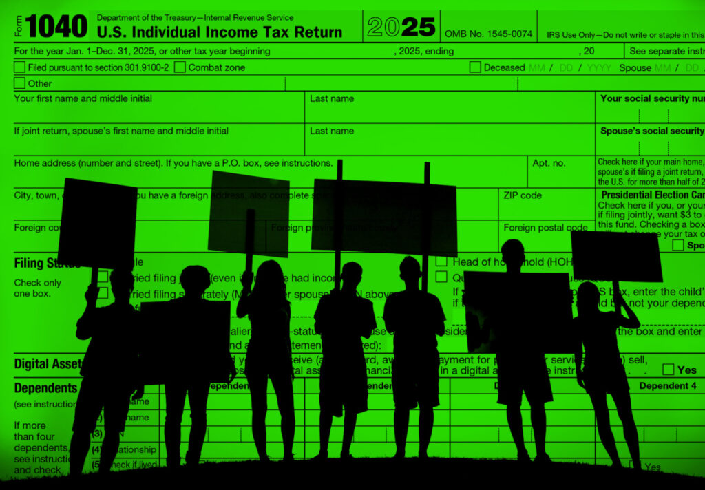Americans are increasingly saying they won’t pay their taxes this year as a political protest. Here’s what could happen to them.