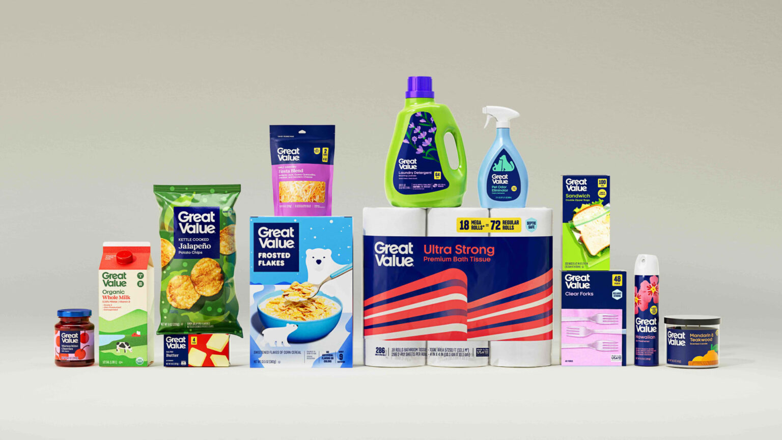 Walmart is refreshing the look of Great Value, its largest private-label brand