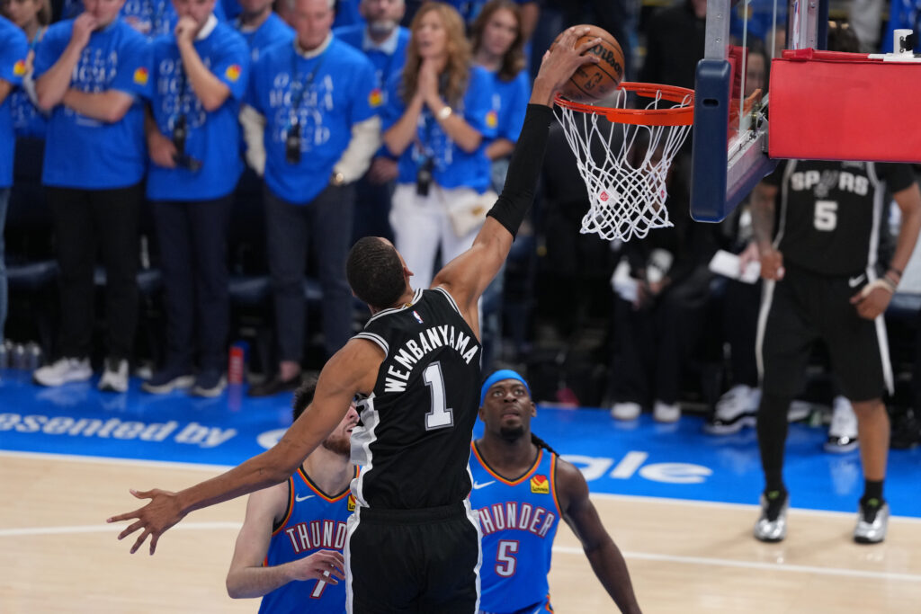 Spurs use Victor Wembanyama’s monster night to steal Game 1 from Thunder in double-overtime classic