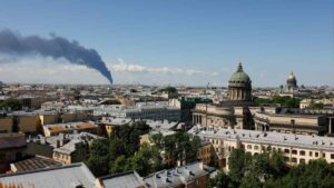 Ukraine strikes St Petersburg as Putin’s forum gets under way