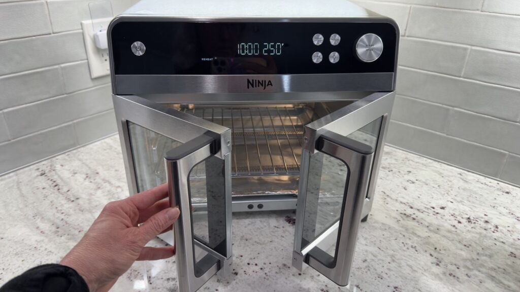 Ninja French Door Air Fryer and Countertop Oven does it all — but it cooks faster than you might expect, so you’ll need to keep an eye on it