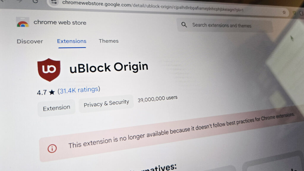 The last lifeline for uBlock Origin in Chrome is almost gone for good The last lifeline for uBlock Origin in Chrome is almost gone for good