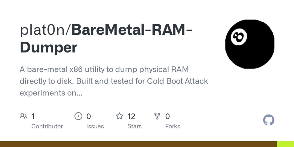 BareMetal RAM Dumper – Bare-metal x86 tool for Cold Boot Attack experiments