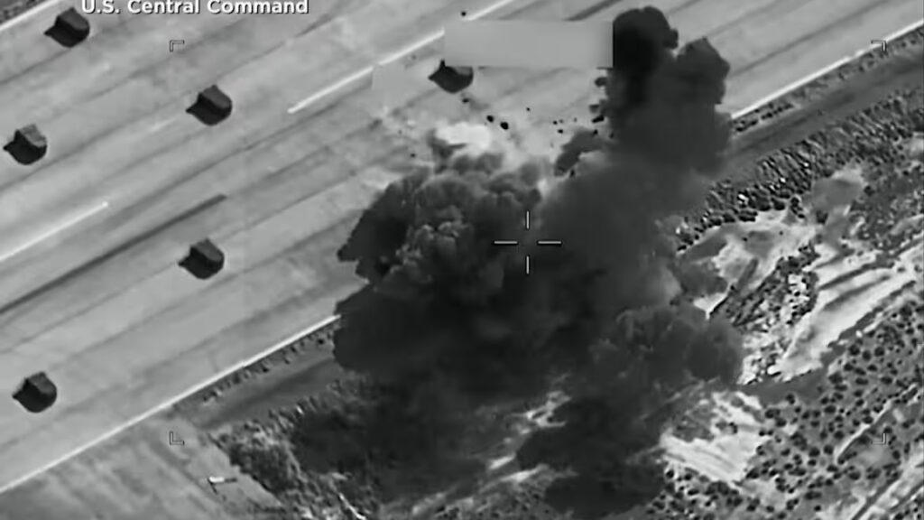 US strikes Iranian railway bridges on route to city of Khamenei’s burial