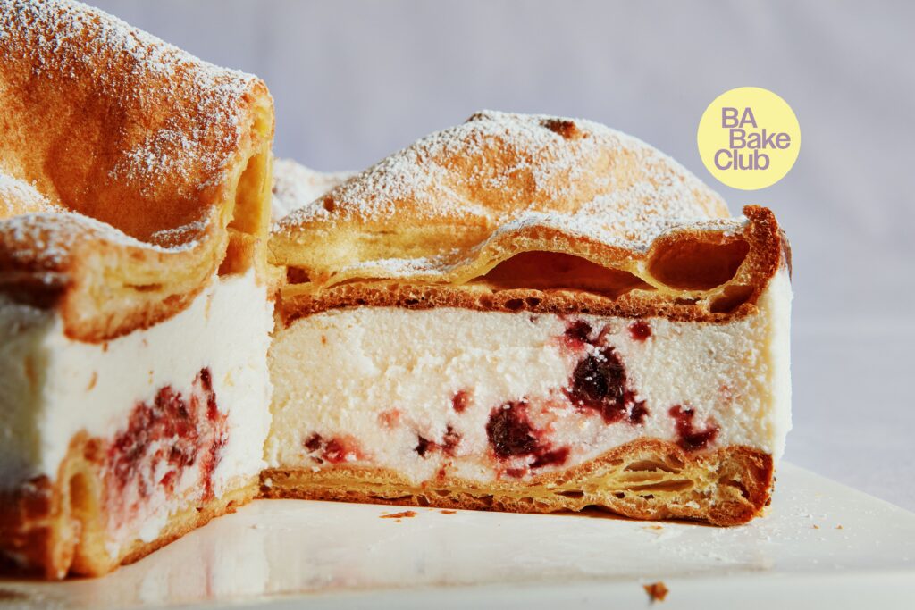 Plum Karpatka (Polish Cream Puff Cake)