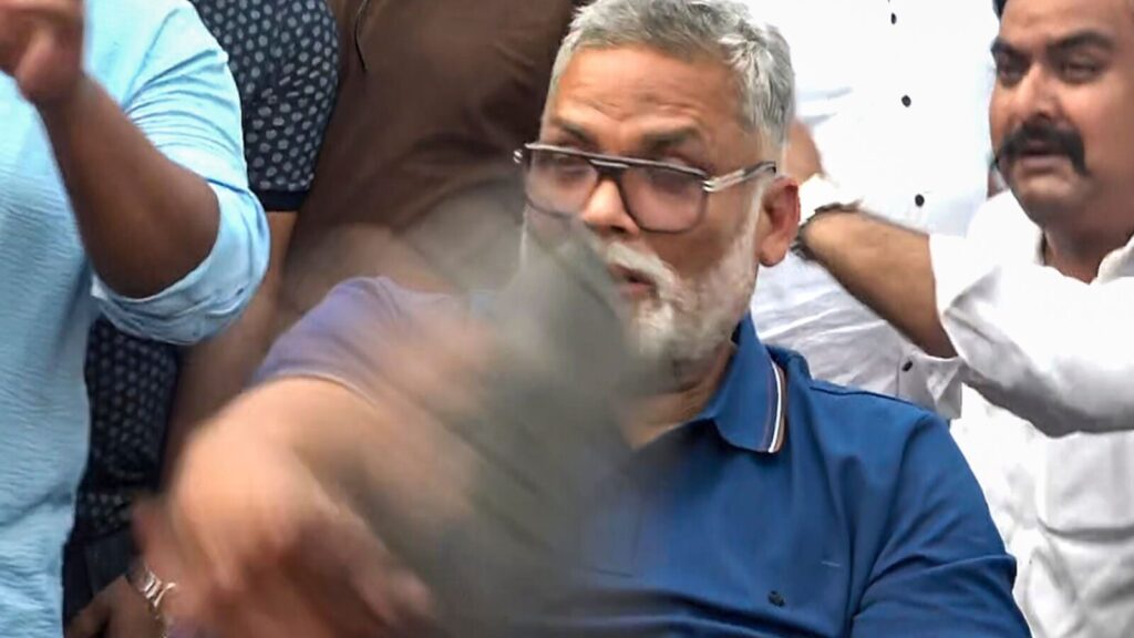 Slipper hurled at Pappu Yadav during press conference as MP defends Ram temple donation skit