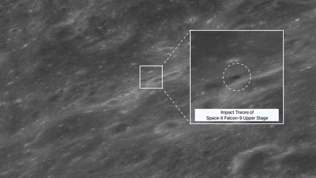 One lucky orbiter caught the SpaceX rocket crash site on moon One lucky orbiter caught the SpaceX rocket crash site on moon