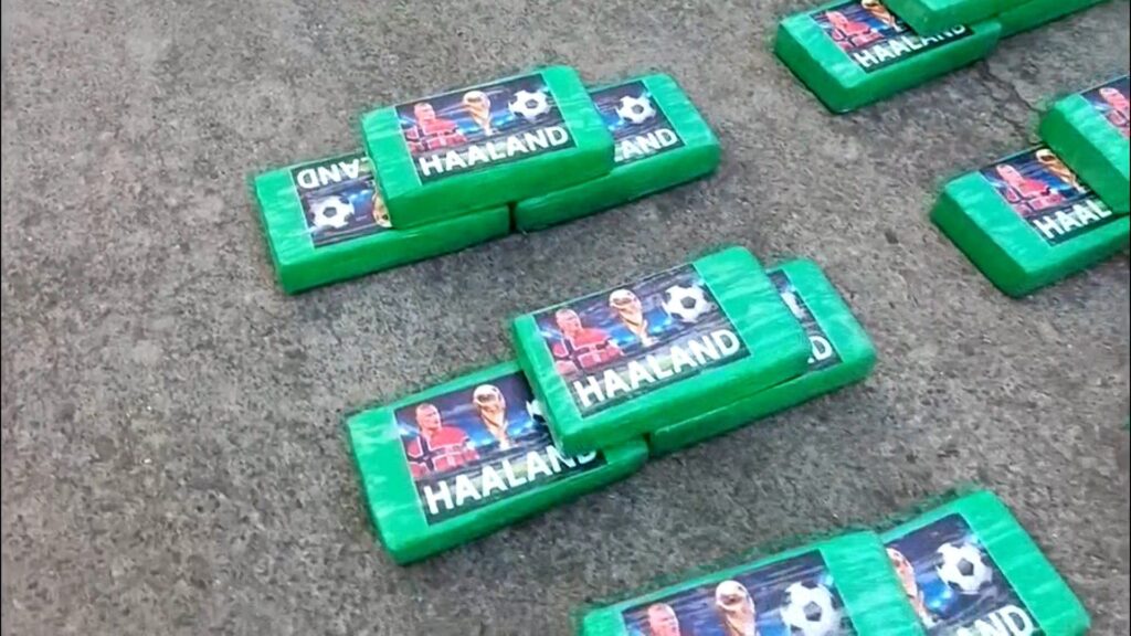 Half a tonne of Erling Haaland branded cocaine seized in Ecuador Half a tonne of Erling Haaland branded cocaine seized in Ecuador
