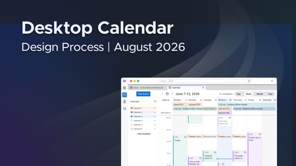Thunderbird’s Desktop Calendar Visual Redesign