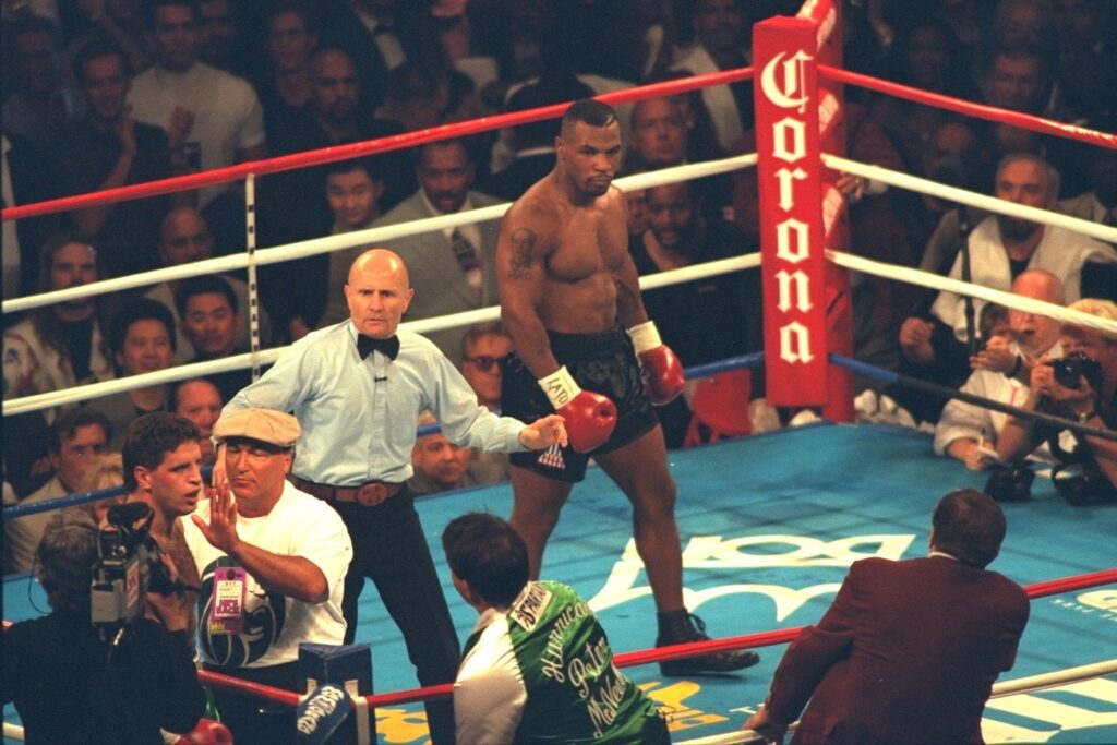 Mike Tyson’s first fight back since prison ended in bizarre disqualification after manager entered ring
