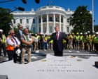 Trump shows off White House renovations and ornate new helipad Trump shows off White House renovations and ornate new helipad